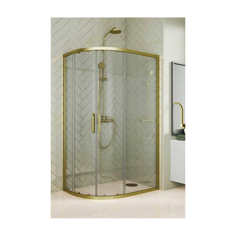 Изображение товара Душевой уголок GuteWetter GWMPKB018RB 120x115 см с бронзовой фурнитурой