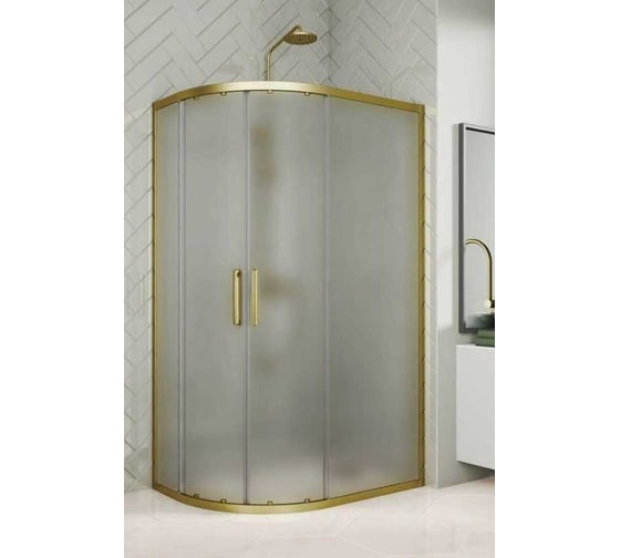 Изображение товара Душевой уголок GuteWetter GWMPKB018RB 120x115x200 см, цвет фурнитуры бронзовый, цвет стекла матовый, стекло закаленное 6 мм, открывание двери левое/правое 4698032689346