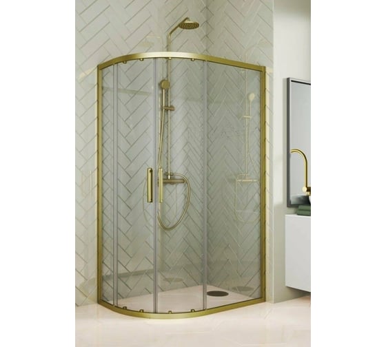 Изображение товара Душевой уголок GuteWetter GWMPKB018RB 95x85x200 см, цвет фурнитуры бронзовый, цвет стекла бесцветный, стекло закаленное 6 мм, открывание двери левое / правое 4698032688103