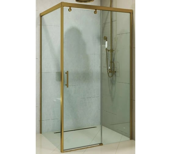 Изображение товара Душевой уголок GuteWetter GWMPSLRC863A 105x145x200 см, цвет фурнитуры бронзовый, цвет стекла бесцветный, стекло закаленное 8 мм / 6 мм, открывание двери левое / правое 4698032803056
