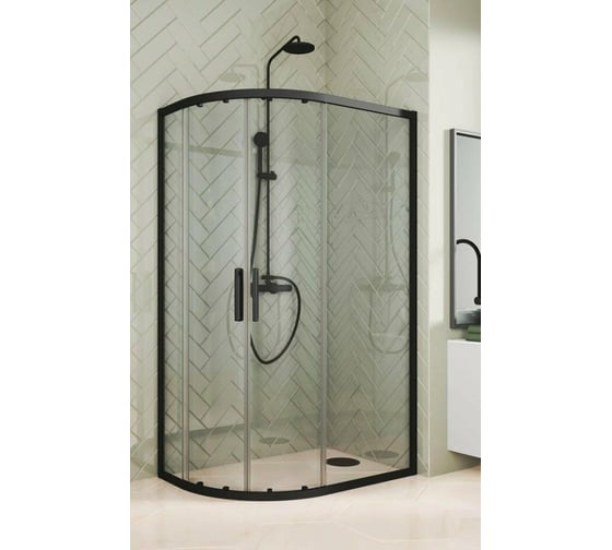 Изображение товара Душевой уголок GuteWetter GWMPKB018RB 95x90x200 см, цвет фурнитуры черный матовый, цвет стекла бесцветный, стекло закаленное 6 мм, открывание двери левое / правое 4698031922925