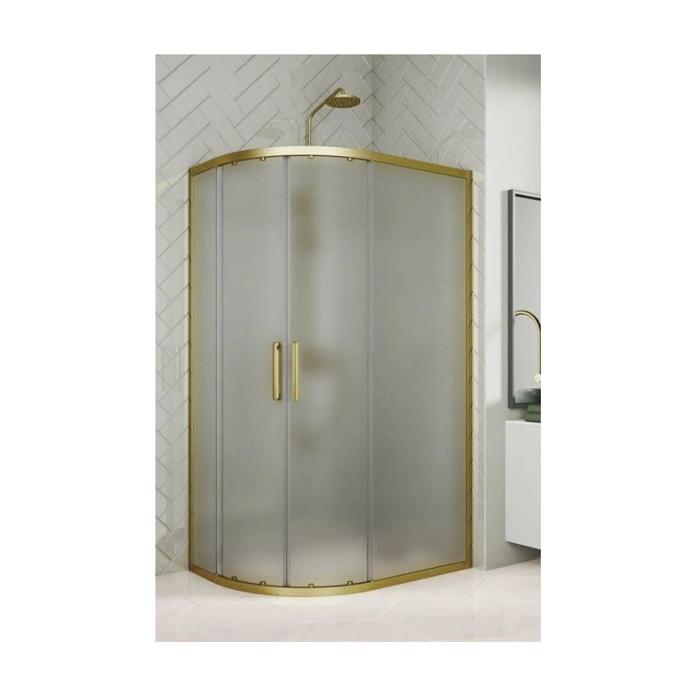 Изображение товара Душевой уголок GuteWetter GWMPKB018RB 95x90x200 см с бронзовой фурнитурой
