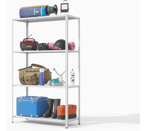 Изображение товара Стеллаж металлический ГТС Упаковка ТС Лайт 2000x1000x500 составные стойки, полки 4 шт, металл 99-20001005