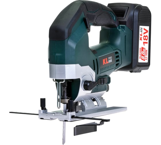Изображение товара Профессиональный лобзик бесщеточный KLPRO (18В, Li-ion-2шт, 8.0Ач, патрубок для пылесоса, полотна KLPRO (дерево/металл, З/У-4А , кейс) 16895 KLDT18B-80