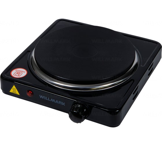 Изображение товара Электрическая плита WILLMARK 1 чугунная конфорка 185 мм, 1500 Вт, корпус из нержавеющей стали, черный НS-115 2000607