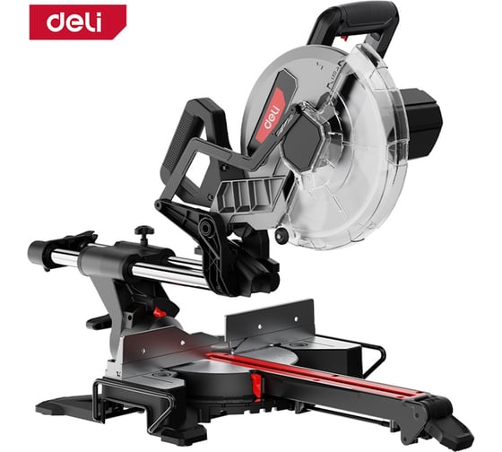 Изображение товара Торцовочная пила с протяжкой DELI 255мм DE570 (2000Вт, 5000об/мин, диаметр диска) 168700