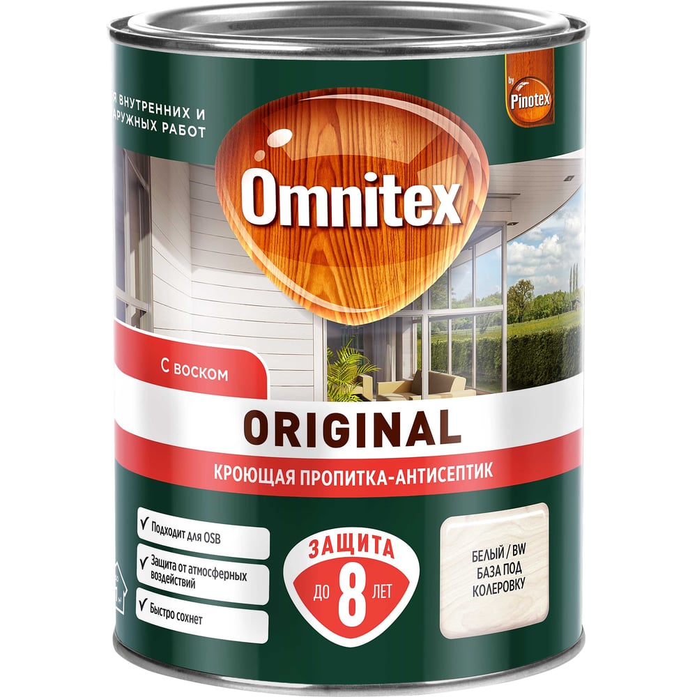 Изображение товара Пропитка Omnitex by Pinotex Original BW 0,9л для деревянных поверхностей