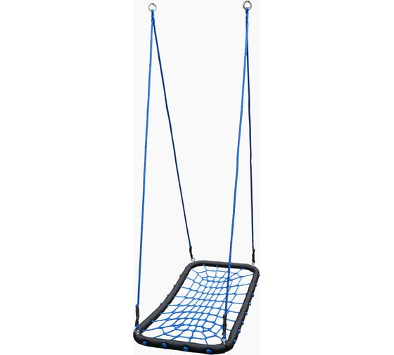 Изображение товара Гнездо MoyDvor 110х55см с ЦЕЛЬНОМЕТАЛЛИЧЕСКОЙ рамой МойДвор. Качели подвесные изогнутые Лодка (паутинка). SAC000420