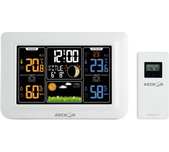 Изображение товара Метеостанция Аксион цветной ET820E белый