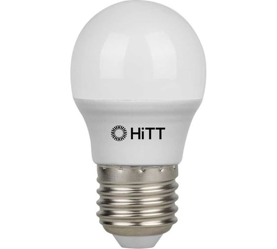 Изображение товара Светодиодная лампа HiTT 11Вт, 870 Лм, 4000К, цоколь E27, IC драйвер, колба шарик, PL-G45-11-230 7010050