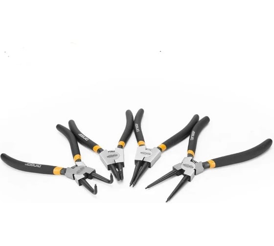 Изображение товара Щипцы для стопорных колец DINGQI 180 мм, 4 предмета, набор съёмников для стопорных колец 4 шт 28005