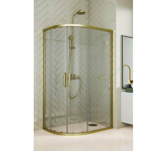Изображение товара Душевой уголок GuteWetter GWMPKB018RB 130x80x200 см, цвет фурнитуры бронзовый, цвет стекла бесцветный, стекло закаленное 6 мм, открывание двери левое / правое 4698032689735