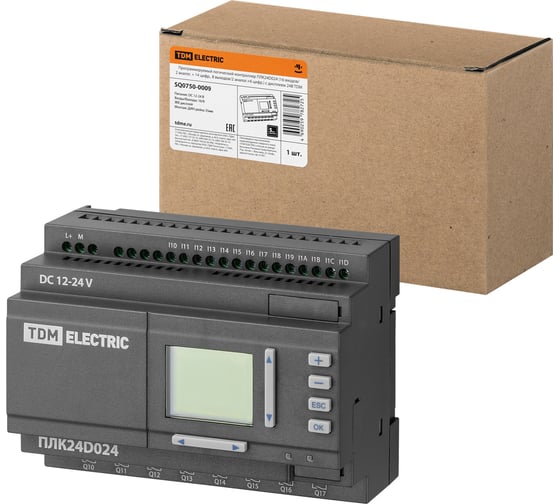 Изображение товара Программируемый логический контроллер TDM ELECTRIC ПЛК24D024 (аналоговые выходы 4-20 mA) 24В SQ0750-0009