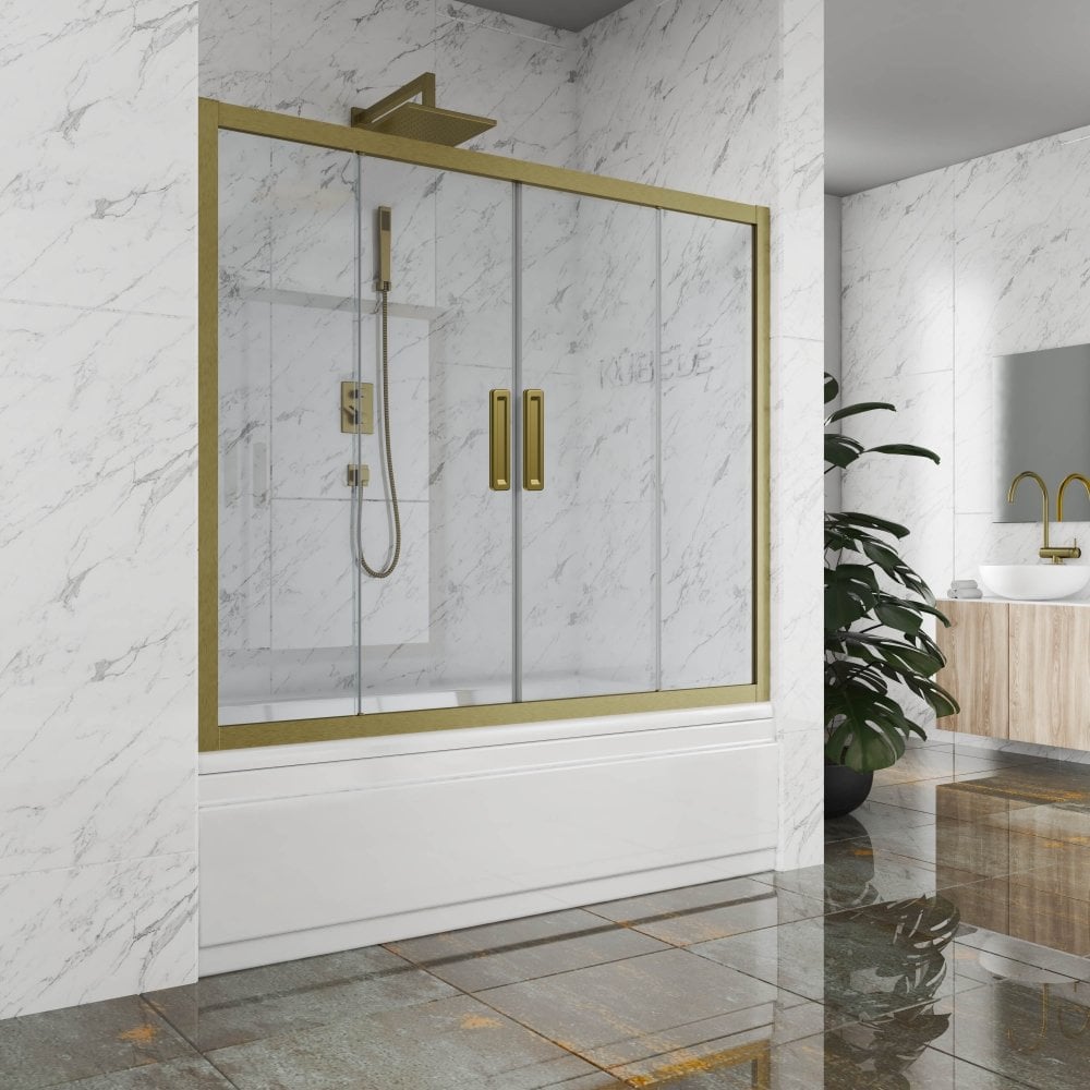 Изображение товара Шторка на ванну GuteWetter GWMPKB019P4 235x150 см раздвижная бронза прозрачное стекло