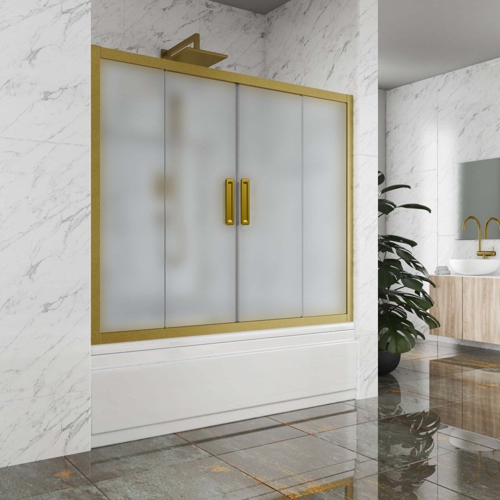 Изображение товара Раздвижная душевая дверь GuteWetter GWMPKB019P4 300x150 см бронза матовое стекло