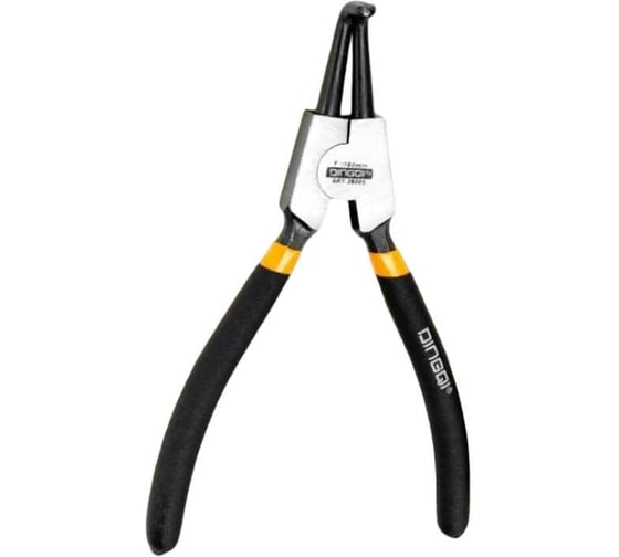 Изображение товара Изогнутый съемник внутренних стопорных колец DINGQI 180мм из кованой стали с обливными рукоятками 28004