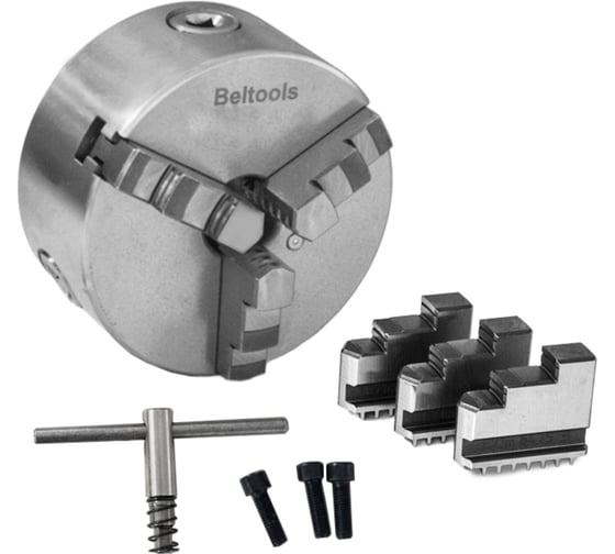 Изображение товара Патрон токарный 100-ПТ 3-x кулачковый (7100-0002П) К11 с обратными кулачками Beltools ri.262.176