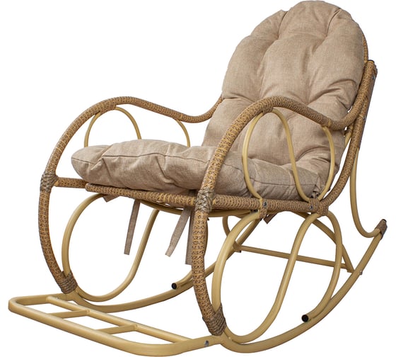 Изображение товара Кресло-качалка M-GROUP Элит разборное бежевое, подушка Лен 12810501