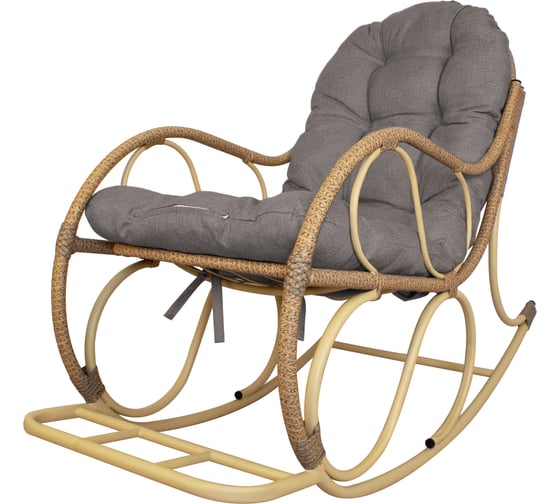 Изображение товара Кресло-качалка M-GROUP Элит бежевое, подушка Пепел 12800509