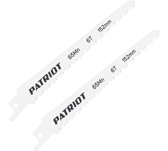 Изображение товара Полотно пильное по дереву (2 шт; 152х19х1.27 мм; 6TPI) для сабельной пилы PATRIOT 814010501