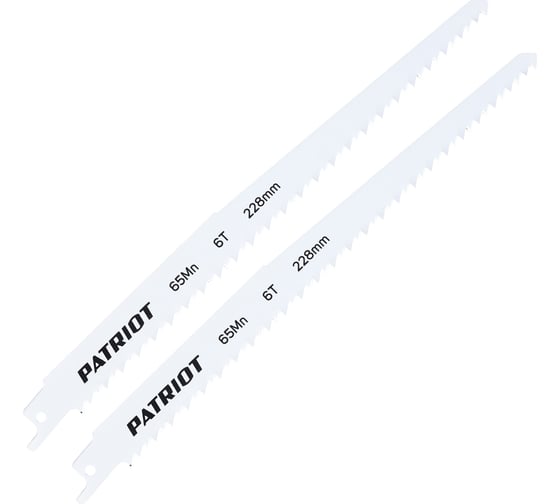 Изображение товара Полотно пильное по дереву (2 шт; 228х19х1.27 мм; 6TPI) для сабельной пилы PATRIOT 814010502