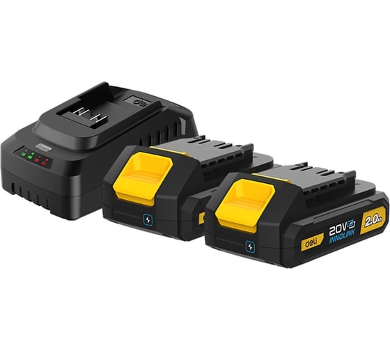 Изображение товара Набор аккумулятор и зарядное устройство DELI Innolink DL-CM20A2E (2 Акб, 20Вх2Ач + ЗУ, Li-ion) 163047
