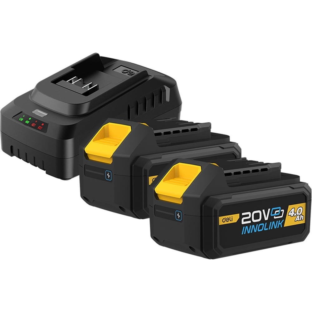 Изображение товара Набор аккумулятор и зарядное устройство DELI Innolink DL-CM20A4E (2 Акб, 20Вх4Ач + ЗУ, Li-ion) 163064