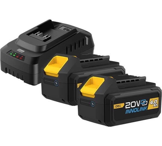 Изображение товара Набор аккумулятор и зарядное устройство DELI Innolink DL-CM20A4E (2 Акб, 20Вх4Ач + ЗУ, Li-ion) 163064