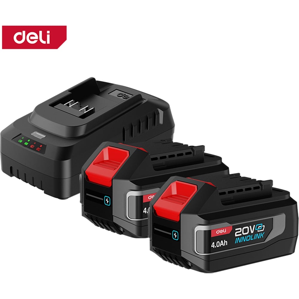 Изображение товара Набор аккумулятор и зарядное устройство DELI Innolink DE-CM20A4E 20В 4Ач Li-Ion для серии Deli Inno