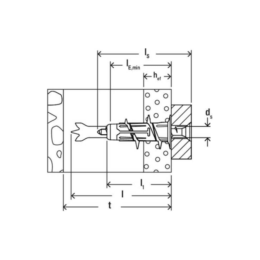 Изображение товара Дюбель Fischer DUOBLADE 6 шт для бетона кирпича и газобетона