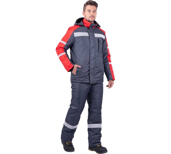 Изображение товара Куртка ГК Спецобъединение РОУД зимняя, темно-серый/красный (112-116, 158-164) Кур 202/112/158