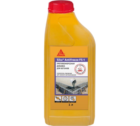 Изображение товара Противоморозная добавка SIKA Antifreeze FS-1 для бетонов и растворов до -10С, канистра 1 л 525734