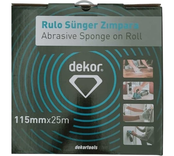 Изображение товара Шлифовальный рулон на поролоновой основе DEKOR HASSAN 115 мм, 25 м, Р280 1978