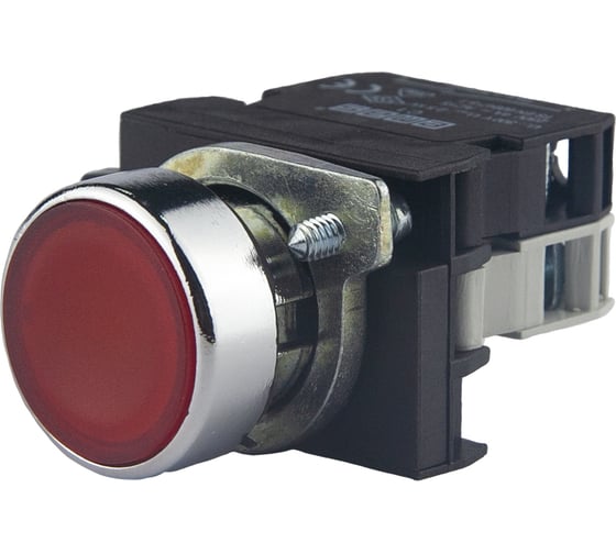 Изображение товара Нажимная кнопка Emas круглая красная, 1НО, серия C, металлическое основание, с блоком подсветки CB6, красный светодиод, 12-30 В AC/DC, CM160DK