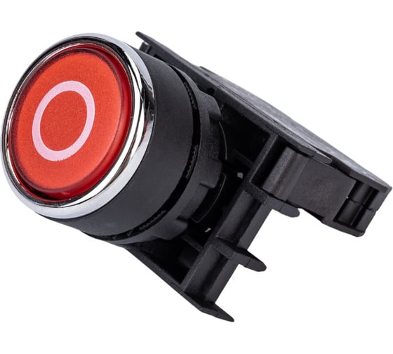 Изображение товара Нажимная кнопка Emas круглая красная с маркировкой 0 B200DKO