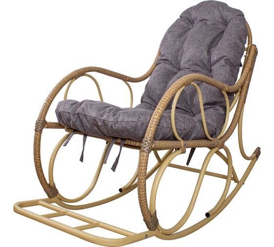 Изображение товара Кресло-качалка M-GROUP Элит разборное бежевое, подушка Пепел 12810509