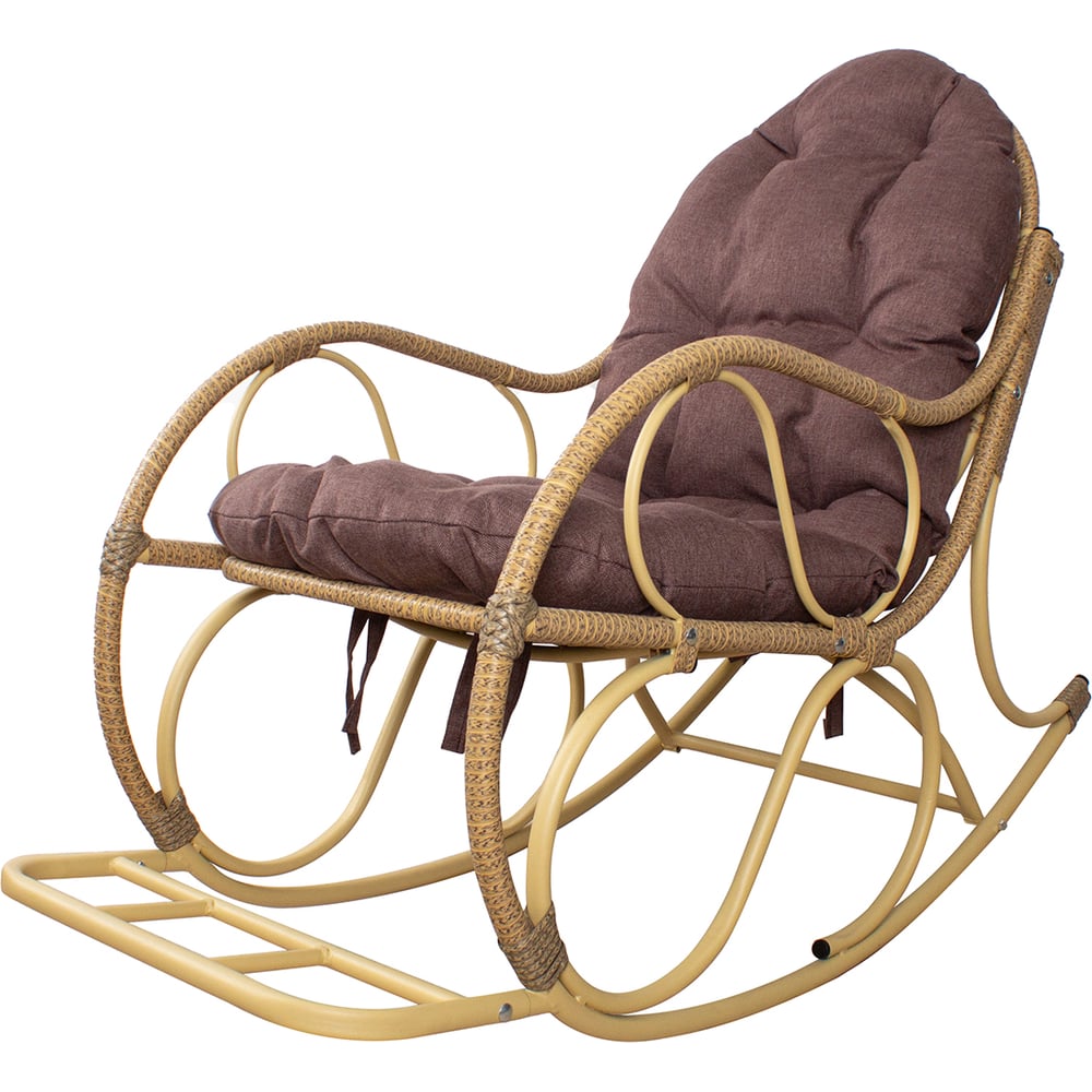 Изображение товара Кресло-качалка M-GROUP Элит разборное бежевое с подушкой Какао