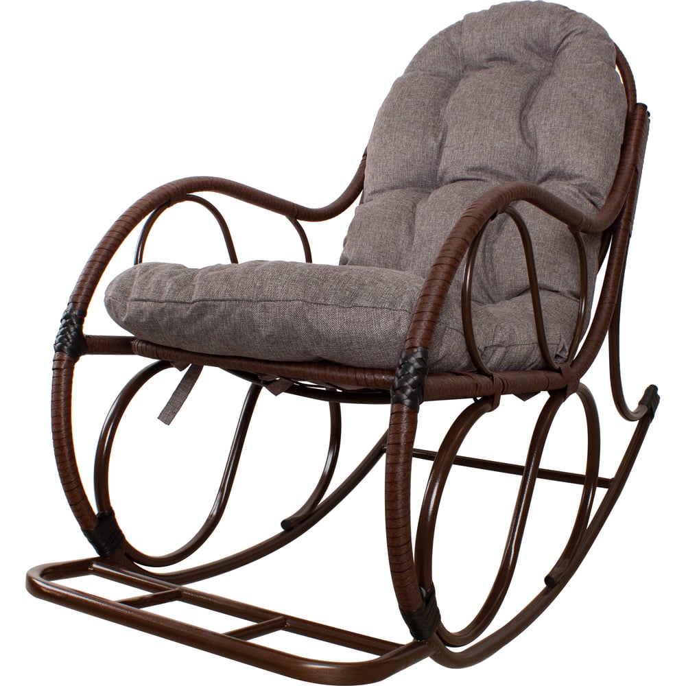 Изображение товара Кресло-качалка М-GROUP Элит коричневое с подушкой Пепел