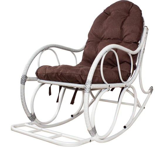Изображение товара Кресло-качалка M-GROUP Элит разборное белое, подушка Какао 12810105