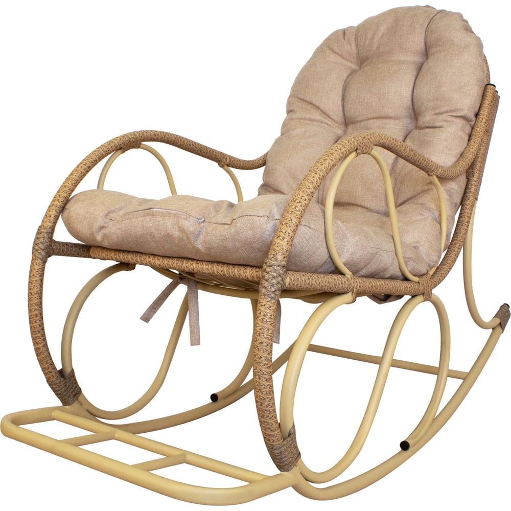 Изображение товара Кресло-качалка M-GROUP Элит бежевое для дома с механизмом маятникового типа