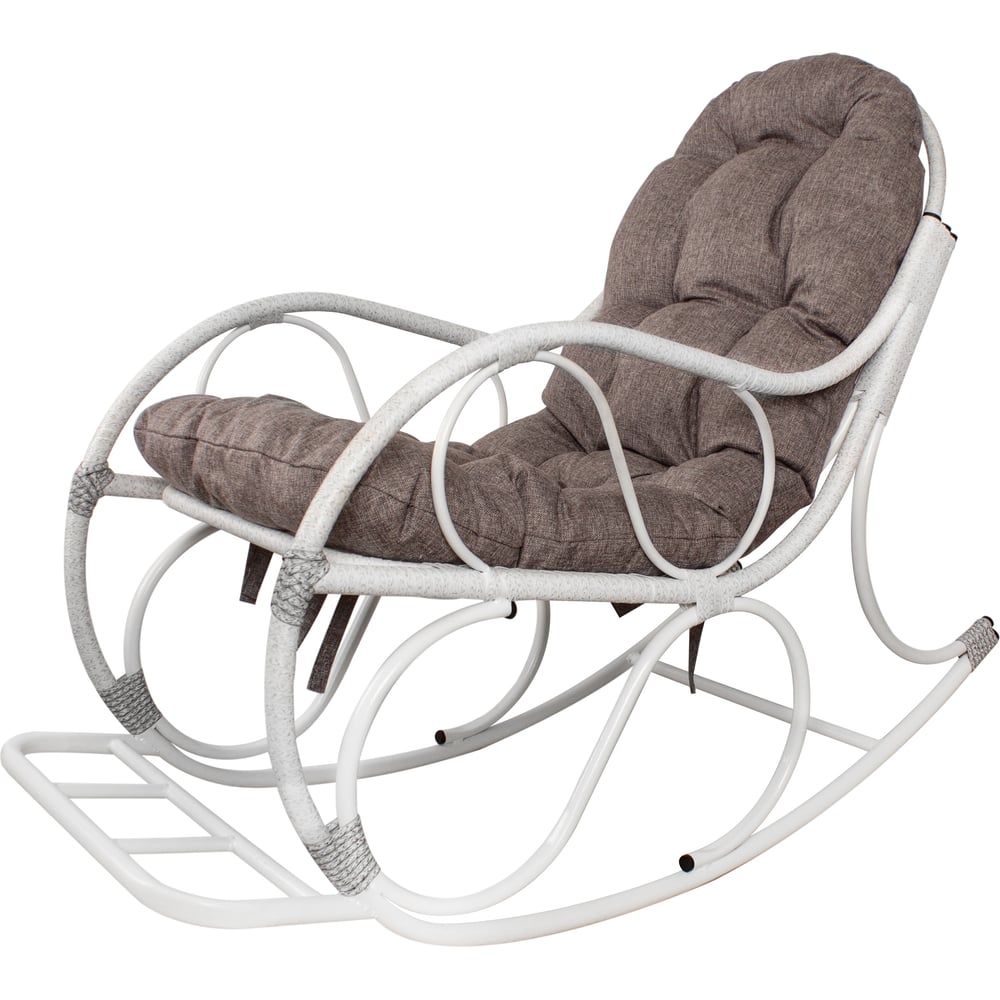 Изображение товара Кресло-качалка M-GROUP Элит белое с подушкой Пепел