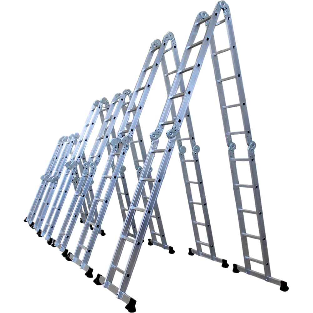 Изображение товара Алюминиевая трансформер лестница ООО Риз 4x3 Н 3,52 м рабочая высота
