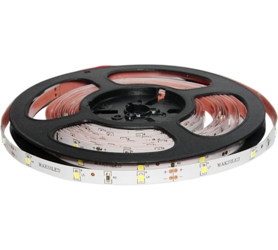 Изображение товара Светодиодная лента 12В, 30д/м, 7.2Вт/м, IP20, 750лм/м, 6500K, 10м MAKSILED ML-R30-2835-CW-S(10m)