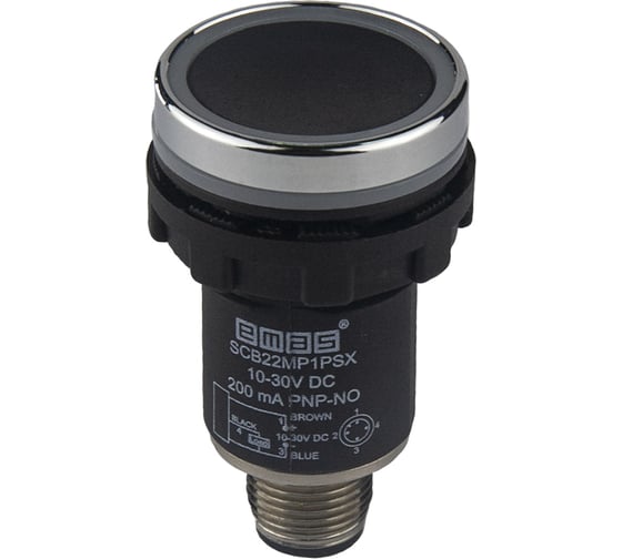 Изображение товара Сенсорная кнопка Emas со штекерным разъёмом PNP-NO SCB22MP1PSX