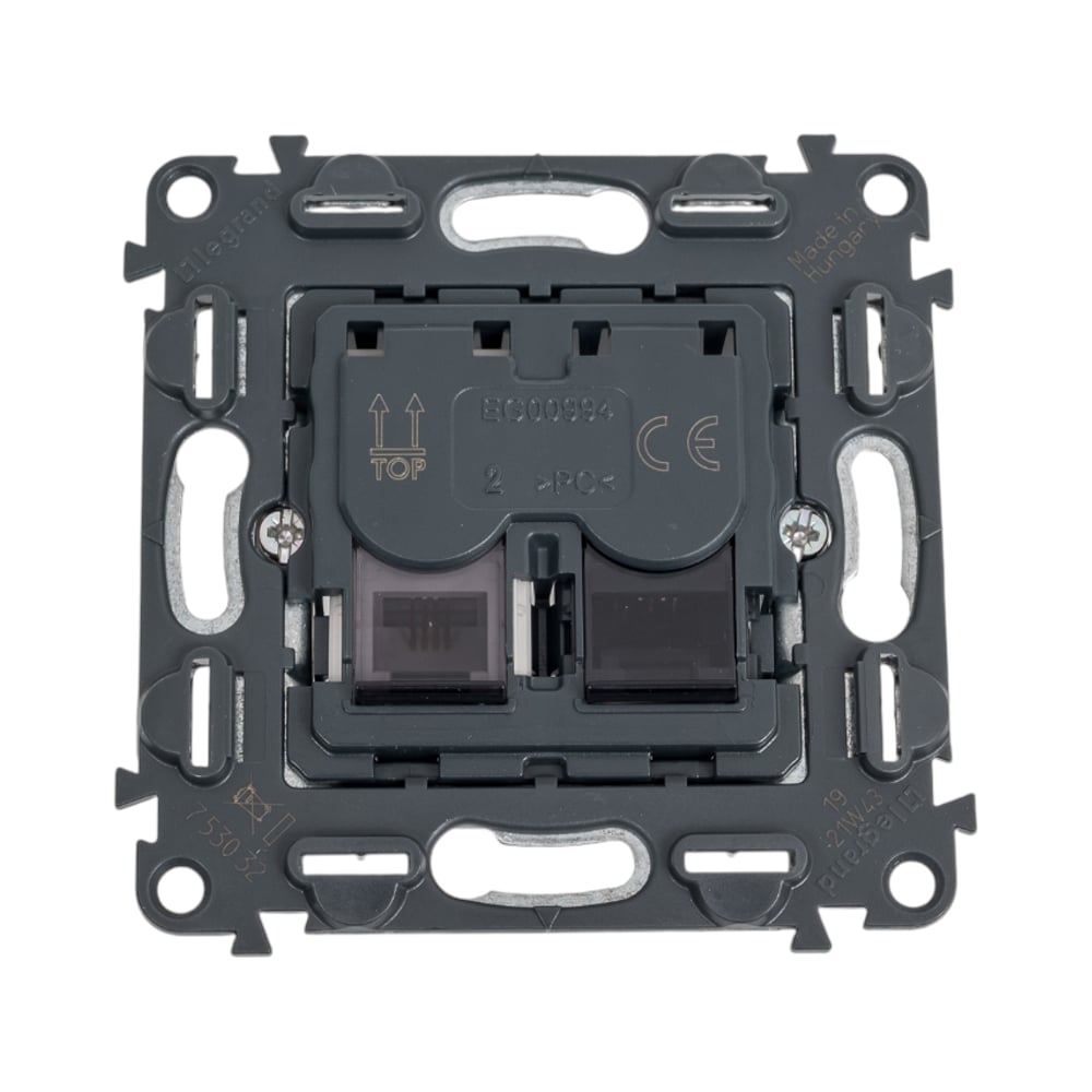 Изображение товара Комбинированная розетка RJ11/RJ45 Категория 6 Legrand Valena IN'MATIC черная