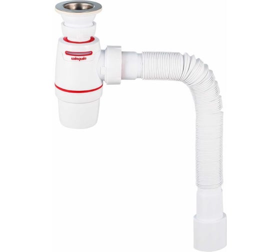 Изображение товара Сифон WIRQUIN NEO AIR с выпуском 1 1/2х40 мм и гофротрубой L 800 мм., 40х40/50 мм 30987083