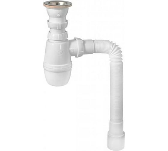 Изображение товара Сифон WIRQUIN МИНОР с выпуском 1 1/2х40 мм и гофротрубой, 40х40/50 мм 30718026