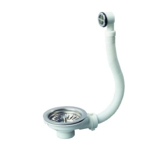 Изображение товара Выпуск для мойки WIRQUIN D 90, из нержавеющей стали, с круглым переливом 30717336