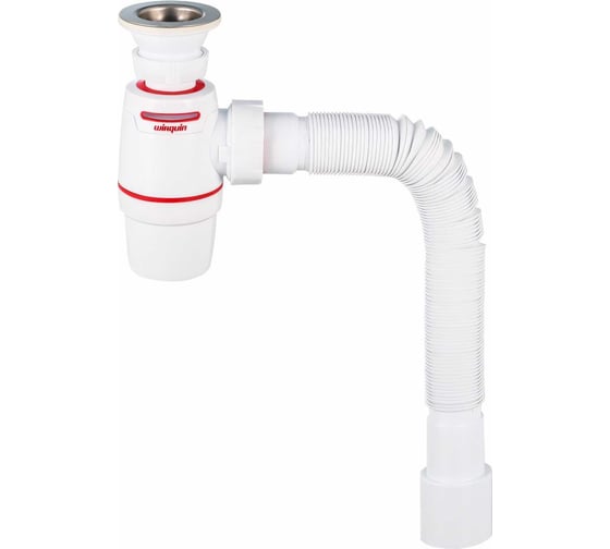 Изображение товара Сифон WIRQUIN NEO AIR с выпуском 1 1/4х40 мм и гофротрубой L800 мм., 40х40/50 мм 30987079