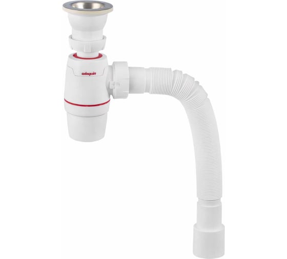 Изображение товара Сифон WIRQUIN NEO с выпуском 1 1/2х40 мм и гофротрубой L 800 мм., 40х40/50 мм 30987067